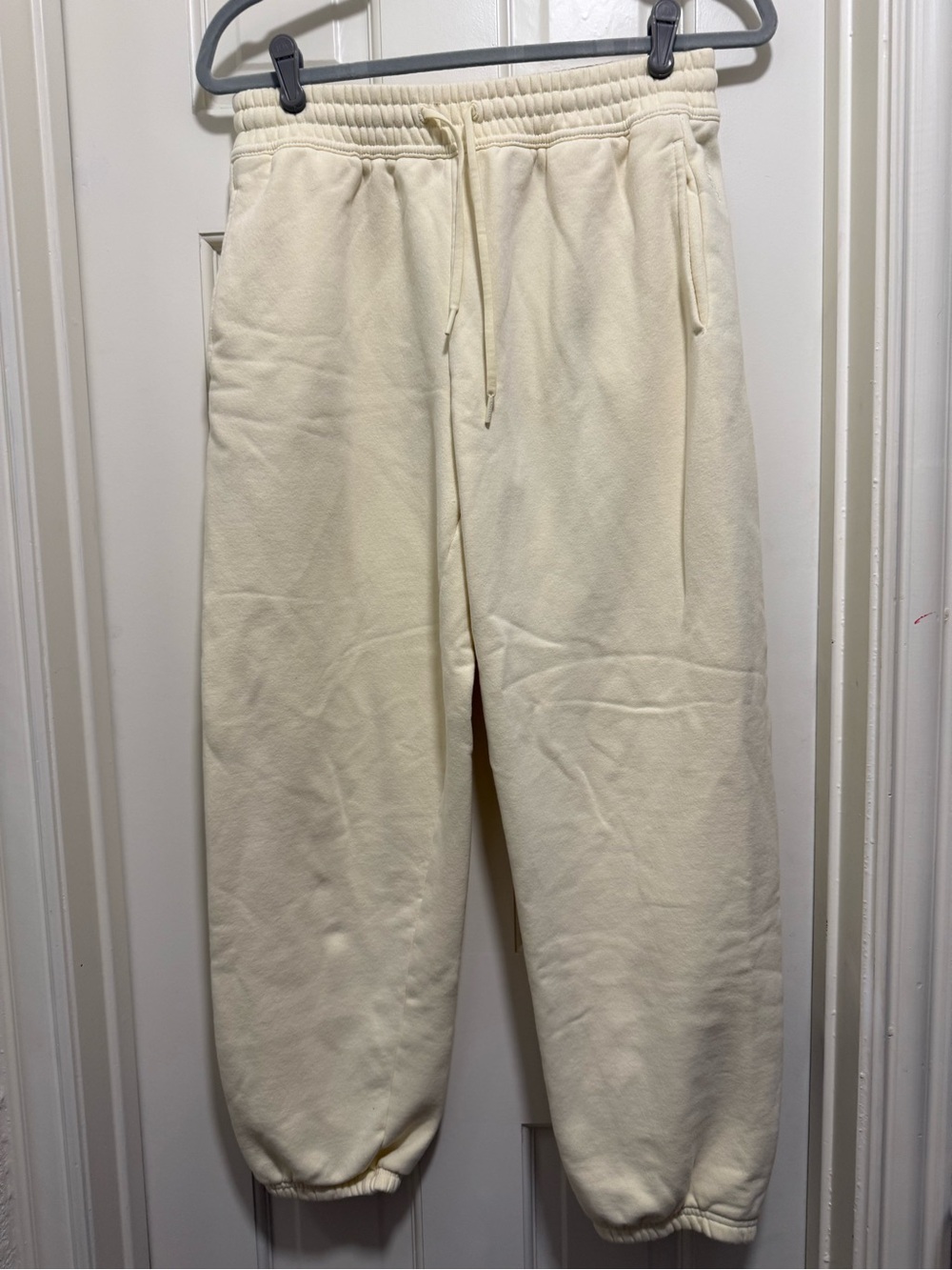 Athleta Light Lemon Yellow Drawstring Fleece Joggers